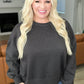 Acid Wash Oversized Pullover in Ash Black