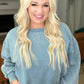 Acid Wash Oversized Pullover in Blue Grey
