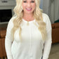 Front Seam Round Neck Sweater in Ivory