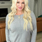 Front Seam Round Neck Sweater in Heather Grey