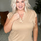 Listen Up V-Neck Top in Stone