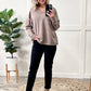 Oversized Long Sleeve Top With Exposed Seams In Light Mocha