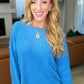 Ribbed Brushed Hacci Sweater in Ocean Blue