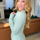 Ribbed Long Sleeve Henley in Hunter Green