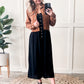 Button Down Jumpsuit In Natural Black