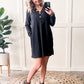 Soft Decorative Button Front Dress In Charcoal 11.22