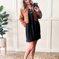 Soft Decorative Button Front Dress In Charcoal 11.22
