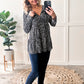 Tie Front Tiered Top In Black & White Animal Print 11.22