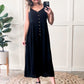 Button Down Jumpsuit In Natural Black