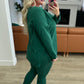 Buttery Soft V-Neck Long Sleeve Loungewear Set in Dark Green