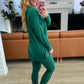 Buttery Soft V-Neck Long Sleeve Loungewear Set in Dark Green