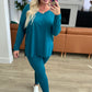 Buttery Soft V-Neck Long Sleeve Loungewear Set in Teal