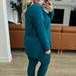 Buttery Soft V-Neck Long Sleeve Loungewear Set in Teal