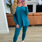 Buttery Soft V-Neck Long Sleeve Loungewear Set in Teal