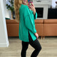 Ribbed Brushed Hacci Henley in Kelly Green