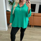 Ribbed Brushed Hacci Henley in Kelly Green