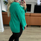 Ribbed Brushed Hacci Henley in Kelly Green
