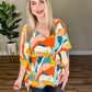 Dolman Sleeve Blouse With Tie Belt Detail In Tuscan Sunset