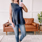 Me And My Gang Ruffle Hemline Sleeveless Top
