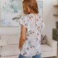 I've Got a Feeling Floral Flutter Sleeve Top