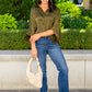 In Your Thoughts Oversized Dolman Sleeve Top In Olive