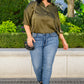 In Your Thoughts Oversized Dolman Sleeve Top In Olive