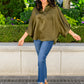 In Your Thoughts Oversized Dolman Sleeve Top In Olive