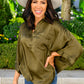 In Your Thoughts Oversized Dolman Sleeve Top In Olive