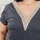 It's Elemental Lace Trim V-Neck Top