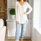 It's Your Move V Neck Long Sleeve Top In Ivory