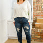 It's Your Move V Neck Long Sleeve Top In Ivory