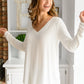 It's Your Move V Neck Long Sleeve Top In Ivory