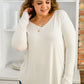 It's Your Move V Neck Long Sleeve Top In Ivory