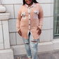 Ivy League Boyfriend Shacket In Taupe