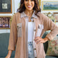 Ivy League Boyfriend Shacket In Taupe
