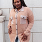 Ivy League Boyfriend Shacket In Taupe
