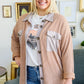 Ivy League Boyfriend Shacket In Taupe