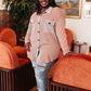 Ivy League Boyfriend Shacket In Taupe