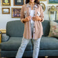 Ivy League Boyfriend Shacket In Taupe