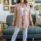 Ivy League Boyfriend Shacket In Taupe