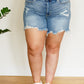 Judy Blue Mid Rise Frayed Hem Shorts