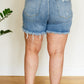 Judy Blue Mid Rise Frayed Hem Shorts