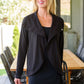 Janie Asymmetric Cowl Neck Jacket In Black