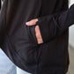 Janie Asymmetric Cowl Neck Jacket In Black
