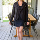 Janie Asymmetric Cowl Neck Jacket In Black