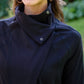 Janie Asymmetric Cowl Neck Jacket In Black