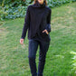 Janie Asymmetric Cowl Neck Jacket In Black