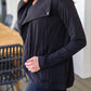 Janie Asymmetric Cowl Neck Jacket In Black