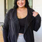 Janie Asymmetric Cowl Neck Jacket In Black