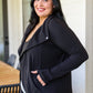 Janie Asymmetric Cowl Neck Jacket In Black